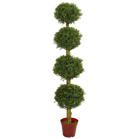 NEARLY NATURALS 6 ft. Four Tier Boxwood Artificial Topiary Tree 5515